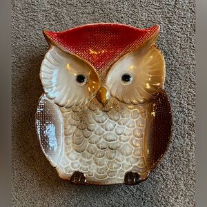 Ceramic Owl Boho Style Plate Decor